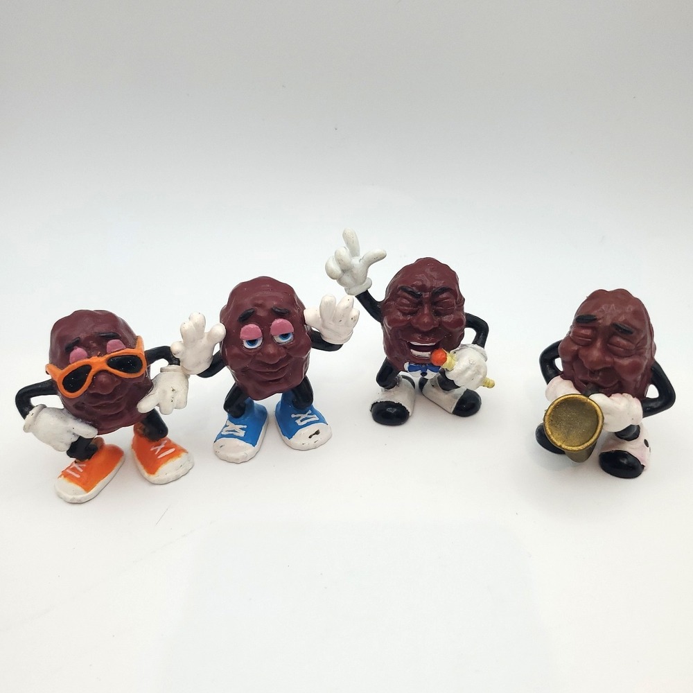 Vintage California Raisins Miniature Figures 1987 Lot of 4
